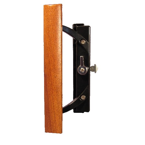 #2177 Sliding Door Handle Latch Set with Wood Pull