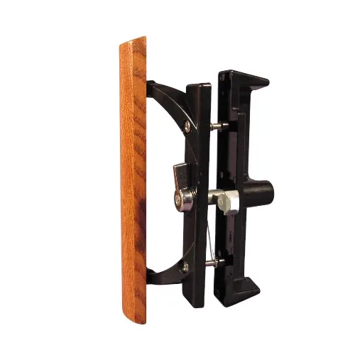 2177 Sliding Door Handle Latch Set with Wood Pull 2